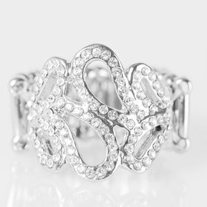 Dress It Up White Rhinestone Ring